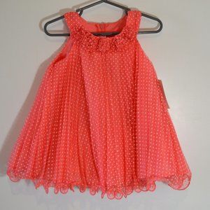 Coral polka dot dress - by Jessica Ann